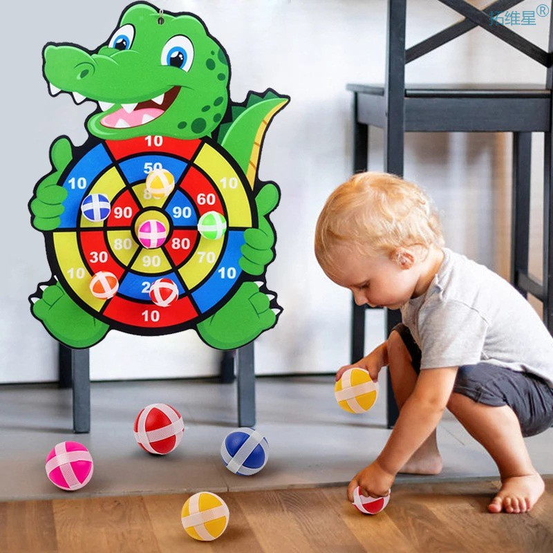 Baby Dart Board - Little Farmhouse Bullseye Clock - w/ Sticky Ball Target, Decompression Toy